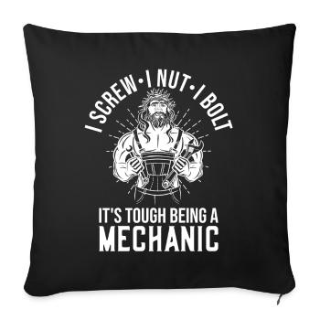 Es ist hart, ein Mechaniker zu sein - Sofakissenbezug 45 x 45 cm - Schwarz - Vorne