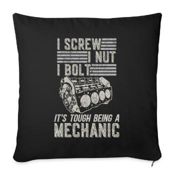 Es ist hart, ein Mechaniker zu sein - Sofakissenbezug 45 x 45 cm - Schwarz - Vorne