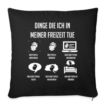 Brettspiele, Brettspiel, Brettspiele Spielen - Sofakissenbezug 45 x 45 cm - Schwarz - Vorne