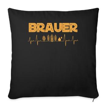 Beergenieer, Bier, Brauer, Bierbier, Biertrinker - Sofakissenbezug 45 x 45 cm - Schwarz - Vorne