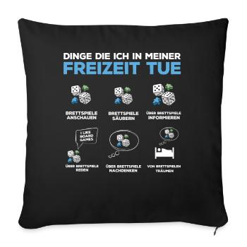 Brettspiele, Brettspiel, Brettspiele Spielen - Sofakissenbezug 45 x 45 cm - Schwarz - Vorne