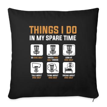 Golfeur Basket Golfeur Passionné de sport - Housse de coussin décorative 45 x 45 cm - noir - Devant