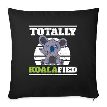 Koala Bear Plume de koala australien - Housse de coussin décorative 45 x 45 cm - noir - Devant