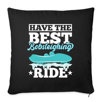 Sport Rennfahrer Schlitten Bobfahrer - Sofakissenbezug 45 x 45 cm - Schwarz - Vorne