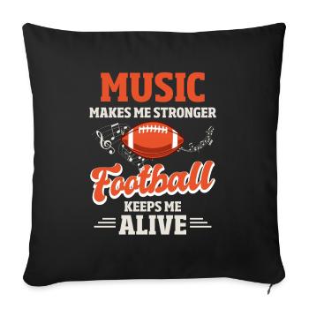 Sport Ball Game Musical Trainer Musician - Sofa pillowcase 17,3'' x 17,3'' (45 x 45 cm) - black - Front
