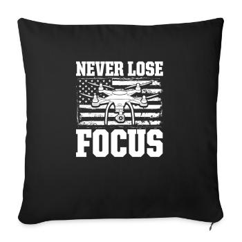 American Flag Photography Drone Photographe - Housse de coussin décorative 45 x 45 cm - noir - Devant