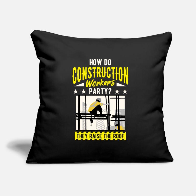 Travailleurs de la construction d’infrastructures, de la construction Housse de coussin décorative 45 x 45 cm