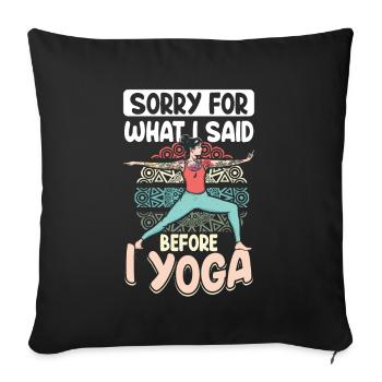 Méditation Zen Mindfulness Spirituelle Yogi - Housse de coussin décorative 45 x 45 cm - noir - Devant