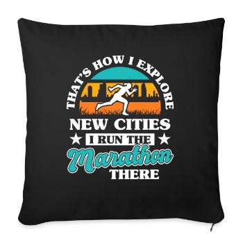 Marathon Compétition Sport Ultramarathon Battle - Housse de coussin décorative 45 x 45 cm - noir - Devant
