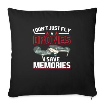 Photography Drone Camera Camera - Sofa pillowcase 17,3'' x 17,3'' (45 x 45 cm) - black - Front
