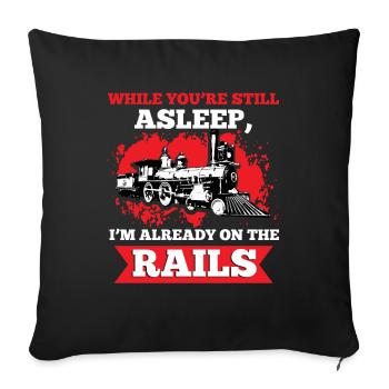 Railway Trainspotting Railway Engineer - Sofa pillowcase 17,3'' x 17,3'' (45 x 45 cm) - black - Front