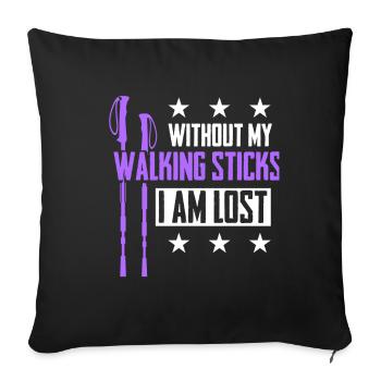 Fitness Hiking Running Nordic Walker - Sofa pillowcase 17,3'' x 17,3'' (45 x 45 cm) - black - Front
