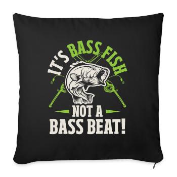 Pêche à l’achigan à petite bouche Mouche attachant Pêcheur - Housse de coussin décorative 45 x 45 cm - noir - Devant