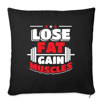 Fitness Gym Musculation - Housse de coussin décorative 45 x 45 cm - noir - Devant