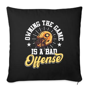 Casque de football - Housse de coussin décorative 45 x 45 cm - noir - Devant