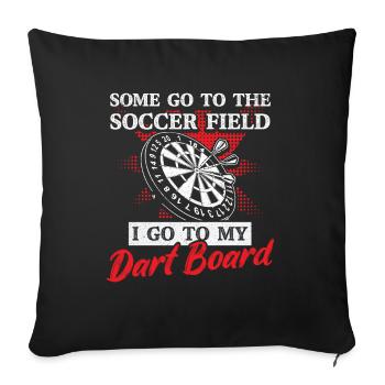 Jeu de fléchettes Jeu de fléchettes Joueur de fléchettes - Housse de coussin décorative 45 x 45 cm - noir - Devant