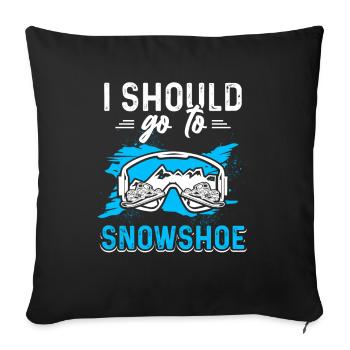 Amateurs de raquettes Randonneurs sur neige Neige - Housse de coussin décorative 45 x 45 cm - noir - Devant
