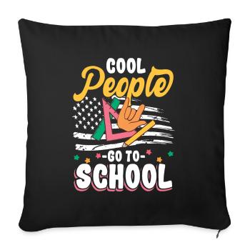 Patriotic US Flag Teaching Veteran Lehrkräf - Sofa pillowcase 17,3'' x 17,3'' (45 x 45 cm) - black - Front