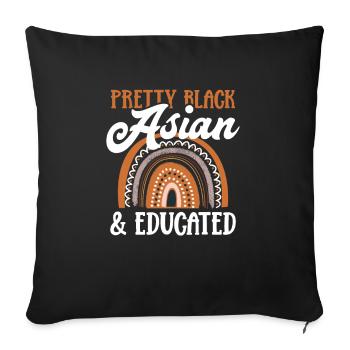 Race Mélanine Semi-Black Asian Pride Afro - Housse de coussin décorative 45 x 45 cm - noir - Devant
