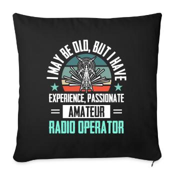 Amateur Spectrum Hobbyist Radio Analyzer - Sofa pillowcase 17,3'' x 17,3'' (45 x 45 cm) - black - Front