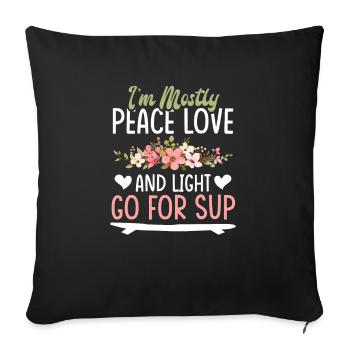Up Paddle Board Mindfulness Méditation Yogi - Housse de coussin décorative 45 x 45 cm - noir - Devant