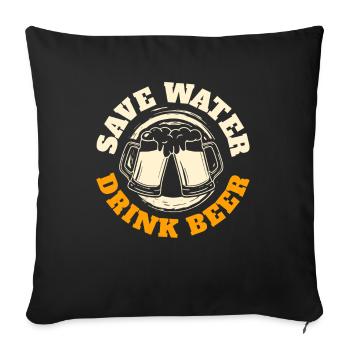 Biertrinker Bierbrauer - Sofakissenbezug 45 x 45 cm - Schwarz - Vorne