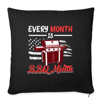 Grilling Smoking BBQ Mois Grill amateurs - Housse de coussin décorative 45 x 45 cm - noir - Devant