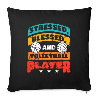 Volleyball - Sofa pillowcase 17,3'' x 17,3'' (45 x 45 cm) - black - Front