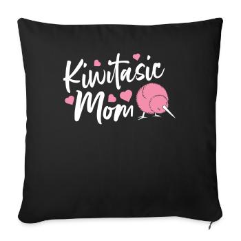 Kiwi Mama - Sofa pillowcase 17,3'' x 17,3'' (45 x 45 cm) - black - Front