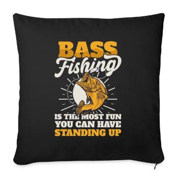 Fishing Fishing Fishing Fishing Rod Angler - Sofa pillowcase 17,3'' x 17,3'' (45 x 45 cm) - black - Front