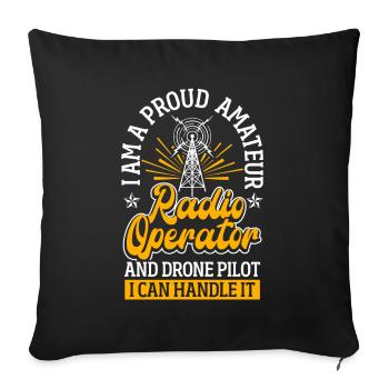 Amateur Radio Amateur Radio - Sofa pillowcase 17,3'' x 17,3'' (45 x 45 cm) - black - Front