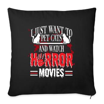 Watch Cult Pet Cats horror movie - Sofa pillowcase 17,3'' x 17,3'' (45 x 45 cm) - black - Front