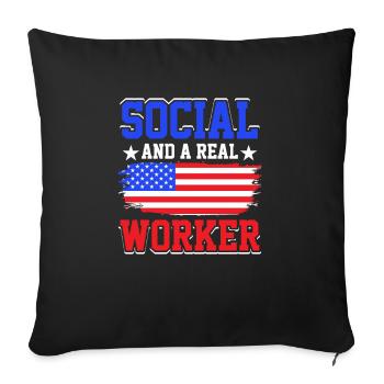 Travailleur social scolaire Travail Personnel de santé - Housse de coussin décorative 45 x 45 cm - noir - Devant