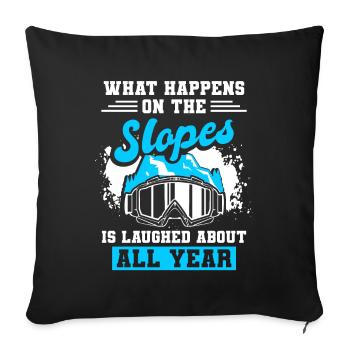 Snowboard Skiing Snowboarder - Sofa pillowcase 17,3'' x 17,3'' (45 x 45 cm) - black - Front