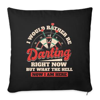 Joueur de fléchettes de fléchettes Gamer - Housse de coussin décorative 45 x 45 cm - noir - Devant