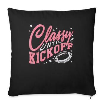 Fußballdame, Bis Zum Auftakt Klassisch - Sofakissenbezug 45 x 45 cm - Schwarz - Vorne