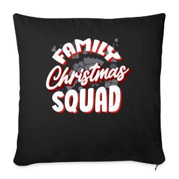Christmas party of the family, Christmas party - Sofa pillowcase 17,3'' x 17,3'' (45 x 45 cm) - black - Front