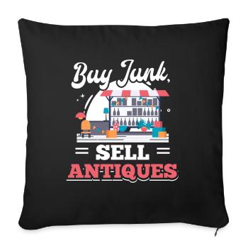 Bazar d’échange Acheter de la ferraille Vendre Antiqui - Housse de coussin décorative 45 x 45 cm - noir - Devant