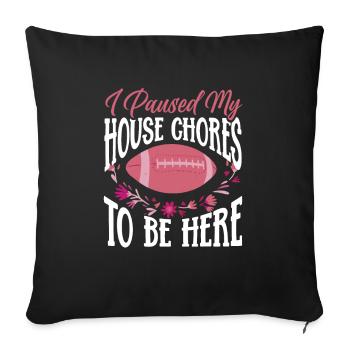 Femme au foyer Mama Football - Housse de coussin décorative 45 x 45 cm - noir - Devant