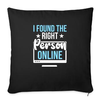 Internet Saint-Valentin Couple - Housse de coussin décorative 45 x 45 cm - noir - Devant