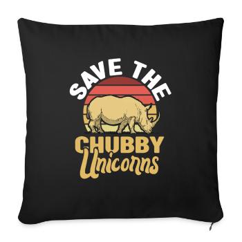 Nashorn Rettet die Nashörner Zoowärter - Sofakissenbezug 45 x 45 cm - Schwarz - Vorne
