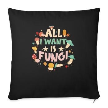 Champignons Mycologie Morilles Champignons Champignons Chuchoteurs de champignons - Housse de coussin décorative 45 x 45 cm - noir - Devant