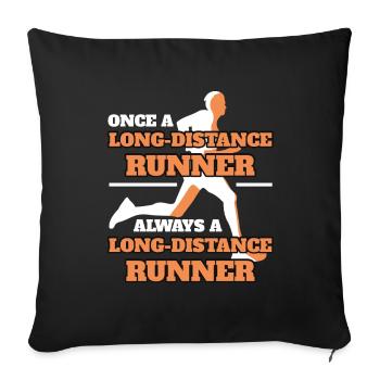 Marathon Runner Player Running Clothing - Sofa pillowcase 17,3'' x 17,3'' (45 x 45 cm) - black - Front