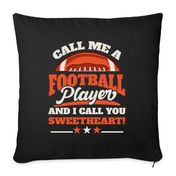 Football américain - Housse de coussin décorative 45 x 45 cm - noir - Devant