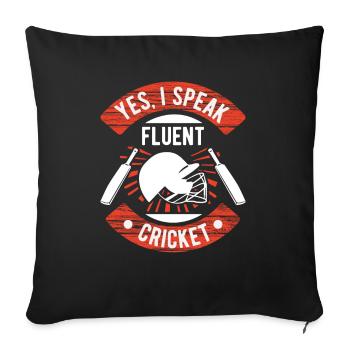 Sports d’équipe de cricket - Housse de coussin décorative 45 x 45 cm - noir - Devant