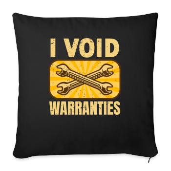 I Void Warranties Automotive Mechanic Truck Mechatronics Technician - Sofa pillowcase 17,3'' x 17,3'' (45 x 45 cm) - black - Front