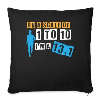 Half Marathon, Marathon, Runner - Sofa pillowcase 17,3'' x 17,3'' (45 x 45 cm) - black - Front