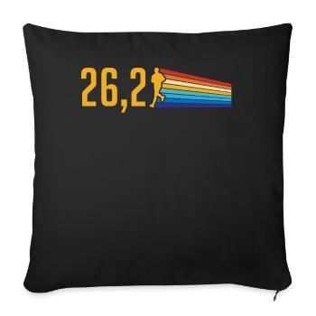 Half Marathon, Marathon, Runner - Sofa pillowcase 17,3'' x 17,3'' (45 x 45 cm) - black - Front