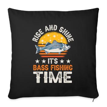Pêche à la canne Pêcheurs de poisson à moulinet - Housse de coussin décorative 45 x 45 cm - noir - Devant