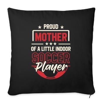 Indoor soccer mom striker - Sofa pillowcase 17,3'' x 17,3'' (45 x 45 cm) - black - Front